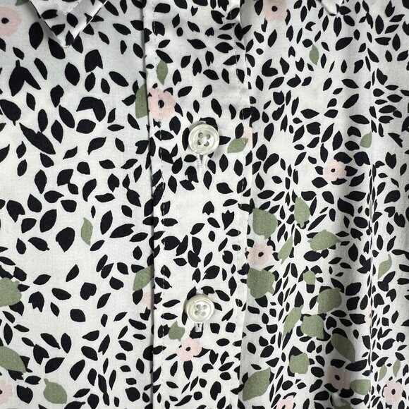 UNTUCKit for Her Phoebe Floral Belted Long Sleeve Shirt Dress in White Size 6 - Picture 4 of 10